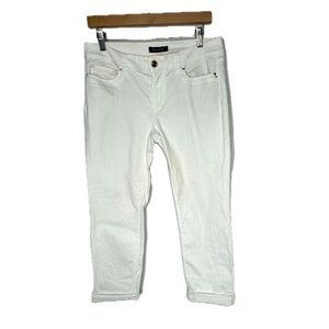 BOGO💥 WHBM White House Black Market White Cropped Pants size 8 Tdc